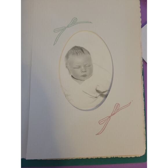 VINTAGE Found Birth Announcement Baby Photo boy Bataan Santa Fe NM Walker - Picture 3 of 5